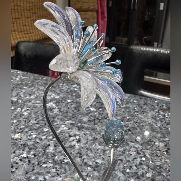 💎Vintage Rare Swarovski Dellaria Aquamarine Crystal Flower💎 - Picture 8 of 15